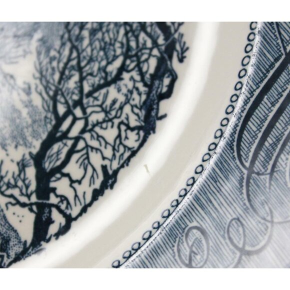 Vtg Royal China USA Currier & Ives Blue Dinner Plate 10" The Old Grist Mill L001 - Picture 5 of 8